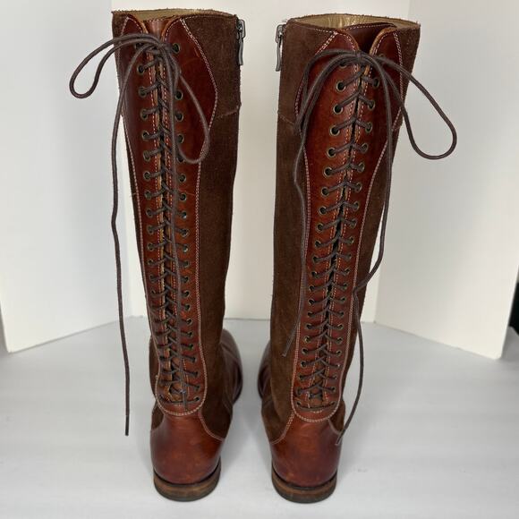 Brown Leather Suede Tall Riding Boots - Women's Size 8 - Picture 4 of 13